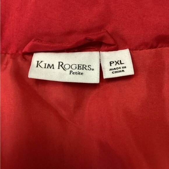 Kim Roger’s Petite Women’s Full Zip Quilted Puffer Vest, Red, size PXL - Picture 5 of 6